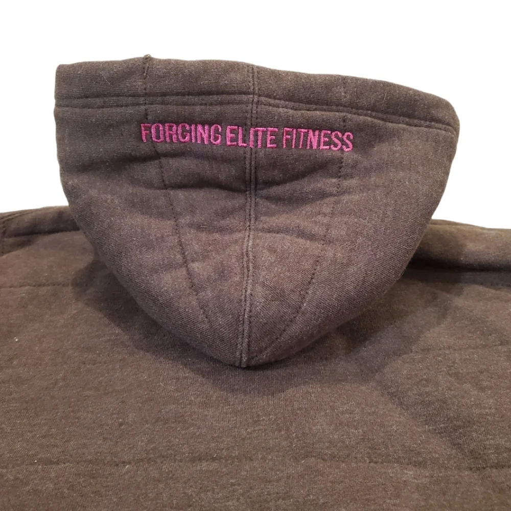 Crossfit Women's‎ Original Vintage Brown Quilted Zip Up Hoodie Jacket Size Small